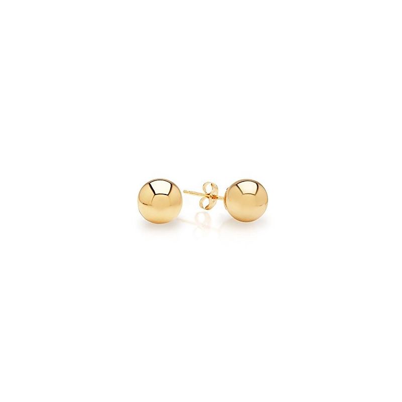 14k Yellow Gold Ball Stud Earrings pushback 3 4 5 6 7 8 10 12 14 MM (8 ...