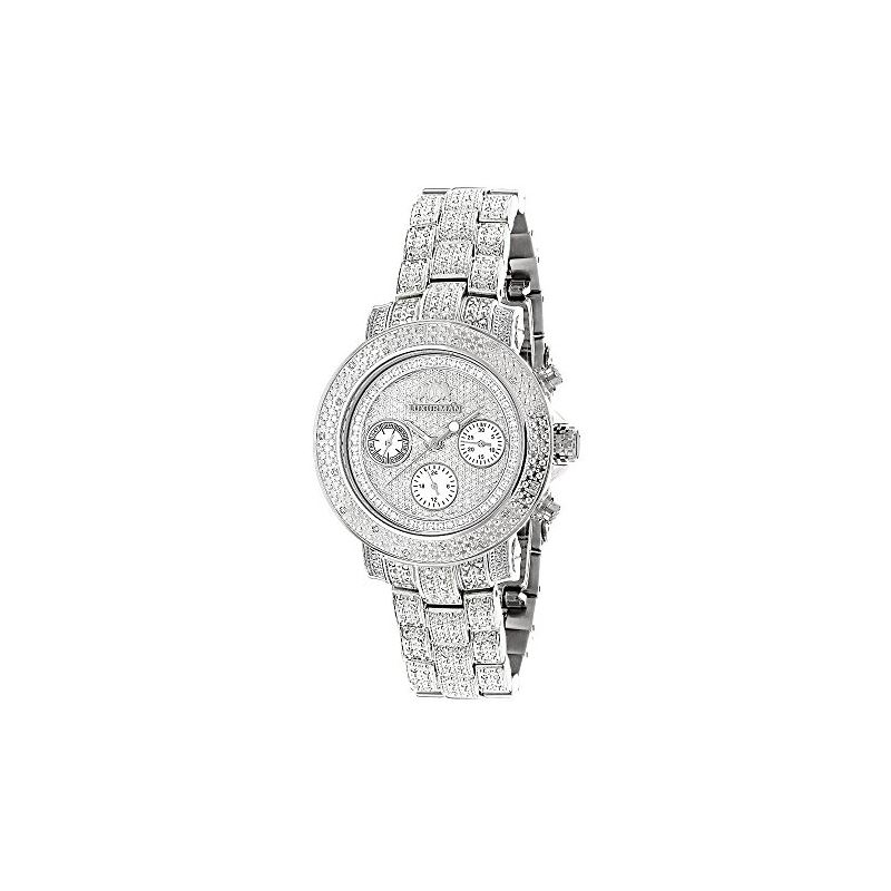 Ladies Large Iced Out Diamond Watch 1.5Ctw By Montana Full Diamond ...